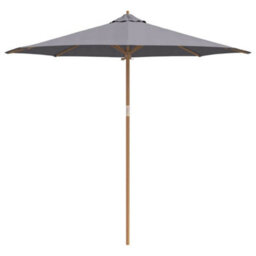 Berkfield Garden Parasol Dark Grey 270 X 270 X 260 Cm Bamboo - thumbnail 4