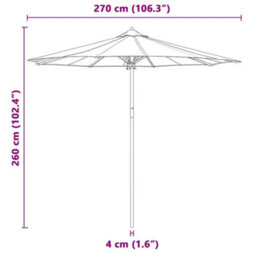 Berkfield Garden Parasol Dark Grey 270 X 270 X 260 Cm Bamboo - thumbnail 7