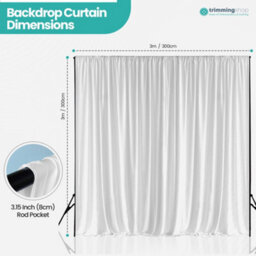 Neel Blue 3X3 Metres Ice Silk Backdrop Photography Curtains, White - thumbnail 2