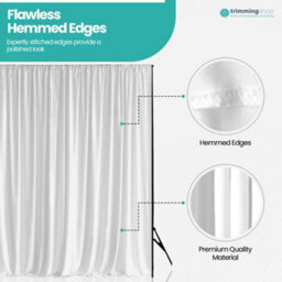 Neel Blue 3X3 Metres Ice Silk Backdrop Photography Curtains, White - thumbnail 7