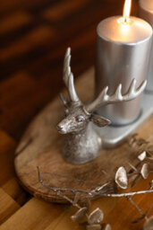 Christmas Silver Stag Pillar Candle Holder - thumbnail 8
