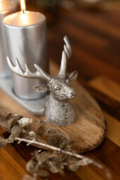 Christmas Silver Stag Pillar Candle Holder - thumbnail 7