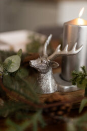 Christmas Silver Stag Pillar Candle Holder - thumbnail 5