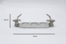 Christmas Silver Stag Pillar Candle Holder - thumbnail 6