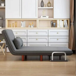 Double Grey Fabric Folding Sofa Bed - Versatile Sleeper Couch - thumbnail 6