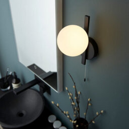 Luminosa Lighting Luminosa Riomaggiore Bathroom Wall Lamp Matt Black & Matt Opal Glass Ip44 - thumbnail 4