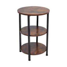Round 3-Tier Side Table Rustic Small Nesting Snack Table For Living Room Bedroom - thumbnail 1