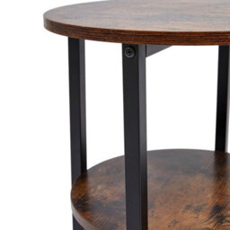 Round 3-Tier Side Table Rustic Small Nesting Snack Table For Living Room Bedroom - thumbnail 5