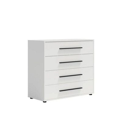 Arte Maxione Mx-03 Chest Of Drawers 99Cm - White, Four-Drawer Modern Storage Unit - image 1
