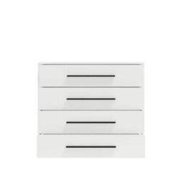 Arte Maxione Mx-03 Chest Of Drawers 99Cm - White, Four-Drawer Modern Storage Unit - thumbnail 3