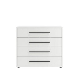 Arte Maxione Mx-03 Chest Of Drawers 99Cm - White, Four-Drawer Modern Storage Unit - thumbnail 2