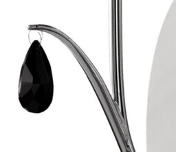 Luminosa Lighting Luminosa Andrea Wall Light, Polished Chrome, White Shades, Black Crystal Droplets - thumbnail 5