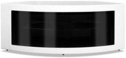 "Centurion Supports Pangea Gloss White Curved Tru-Corner Black Beam-Thru Doors Up To 50"" Tv Cabinet" - thumbnail 6