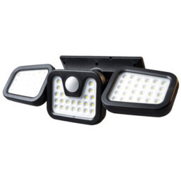 400 Lumen Motion Sensor Wall Security Light - Solar Powered Wide Angle Floodlight With 3 Heads For Garage, Front Door, Garden - thumbnail 3