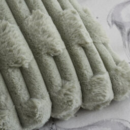 Bianca Fine Linens Bianca Carved Faux Fur Cushion Sage Green - thumbnail 3