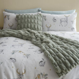 Bianca Fine Linens Bianca Carved Faux Fur Cushion Sage Green - thumbnail 2