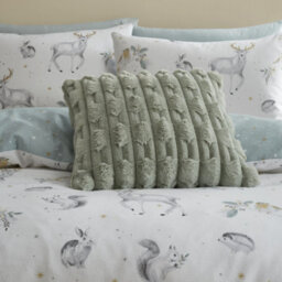 Bianca Fine Linens Bianca Carved Faux Fur Cushion Sage Green
