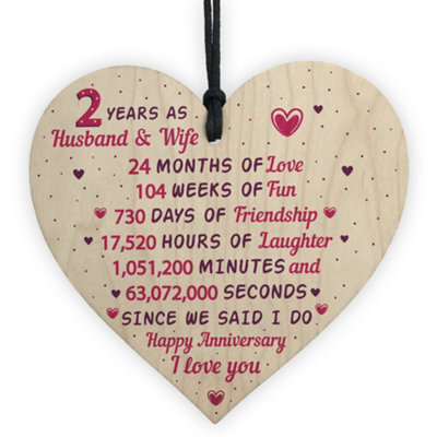 Red Ocean 2Nd Wedding Anniversary Gift Wooden Heart Cotton Second Wedding Anniversary Gift For Her - image 1