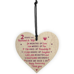 Red Ocean 2Nd Wedding Anniversary Gift Wooden Heart Cotton Second Wedding Anniversary Gift For Her - thumbnail 5