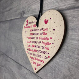 Red Ocean 2Nd Wedding Anniversary Gift Wooden Heart Cotton Second Wedding Anniversary Gift For Her - thumbnail 7