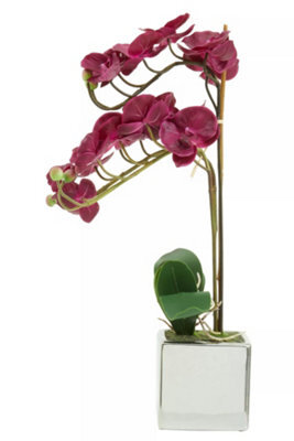 Orsina Fiori Aubergine Orchid Plant Artificial Plant Foliage - image 1
