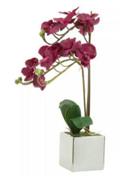 Orsina Fiori Aubergine Orchid Plant Artificial Plant Foliage - thumbnail 2