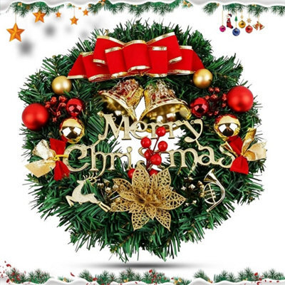 Christmas Wreath For Front Door Garland Christmas Xmas Ball Decor Outdoor 30Cm - image 1