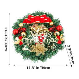 Christmas Wreath For Front Door Garland Christmas Xmas Ball Decor Outdoor 30Cm - thumbnail 2