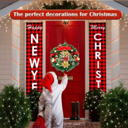 Christmas Wreath For Front Door Garland Christmas Xmas Ball Decor Outdoor 30Cm - thumbnail 4