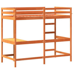 Berkfield Loft Bed Without Mattress Wax Brown 90X190 Cm Single Solid Wood Pine - thumbnail 6
