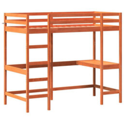 Berkfield Loft Bed Without Mattress Wax Brown 90X190 Cm Single Solid Wood Pine - thumbnail 3