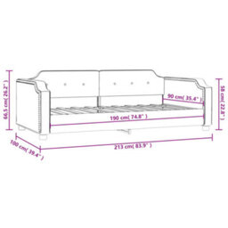Berkfield Day Bed Light Grey 90X190 Cm Fabric - thumbnail 8