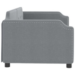 Berkfield Day Bed Light Grey 90X190 Cm Fabric - thumbnail 4