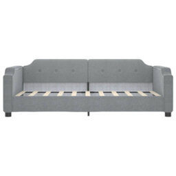 Berkfield Day Bed Light Grey 90X190 Cm Fabric - thumbnail 3