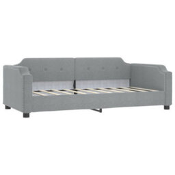 Berkfield Day Bed Light Grey 90X190 Cm Fabric - thumbnail 2