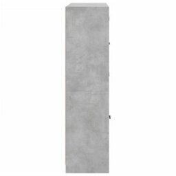 Berkfield Bookcase With Doors Concrete Grey 136X37X142 Cm Engineered Wood - thumbnail 8