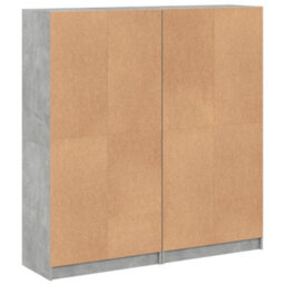 Berkfield Bookcase With Doors Concrete Grey 136X37X142 Cm Engineered Wood - thumbnail 9