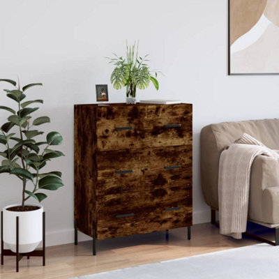Berkfield Sideboard Smoked Oak 69.5X34X90 Cm Engineered Wood - image 1