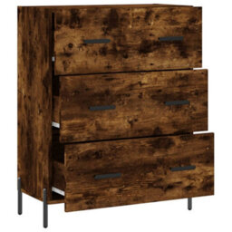 Berkfield Sideboard Smoked Oak 69.5X34X90 Cm Engineered Wood - thumbnail 6