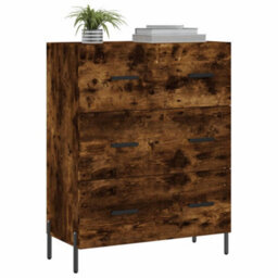 Berkfield Sideboard Smoked Oak 69.5X34X90 Cm Engineered Wood - thumbnail 3