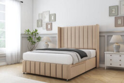 "Sloomy Melbourne Pebble Plush Divan Bed Set No Drawers With 54"" Wingback & 12"" Footboard 2'6 Small Single" - thumbnail 2