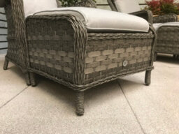 Signature Weave Mia Wicker Lounge Arm Chair & Footstool Side Table Set Grey - thumbnail 3