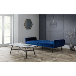 iLikeStores Ocean Blue Velvet Sofa Bed - 2 Seater - thumbnail 2