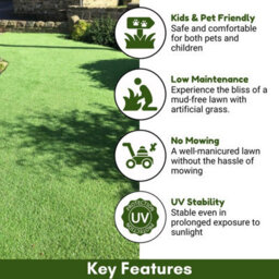 "Rio 30mm Artificial Grass, Plush Artificial Grass, Pet-Friendly Artificial Grass, Premium Grass-3M(9'9"") X 4M(13'1"")-12M²" - thumbnail 2