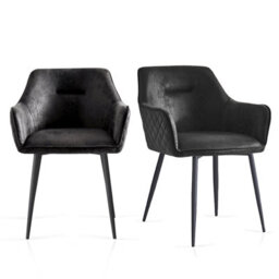 Sonara Dining Chair Faux Leather Modern Style For Dining Room Set Of 2 - thumbnail 1
