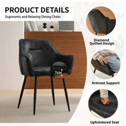 Sonara Dining Chair Faux Leather Modern Style For Dining Room Set Of 2 - thumbnail 4