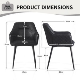 Sonara Dining Chair Faux Leather Modern Style For Dining Room Set Of 2 - thumbnail 8