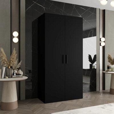 Arte Bari I Hinged Door Wardrobe 100Cm In Black - Modern, Soft-Close Storage For Contemporary Spaces - image 1