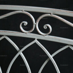 2 Seat Vintage Garden Bench - Wrought Iron Petal Design, Easy Assembly, White Antique Finish - 1040mm Wide - thumbnail 2