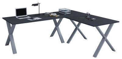 Vcm Desk Lona Silver / Anthracite H. 76 X W. 190 X D. 160 Cm - image 1
